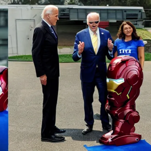 Image similar to joe biden becoming iron man