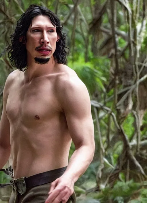 Image similar to adam driver as tarzan