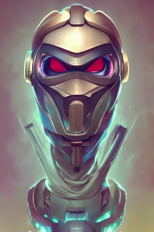 Image similar to epic mask helmet robot ninja portrait stylized as fornite style game design fanart by concept artist gervasio canda, behance hd by jesper ejsing, by rhads, makoto shinkai and lois van baarle, ilya kuvshinov, rossdraws global illumination radiating a glowing aura global illumination ray tracing hdr render in unreal engine 5