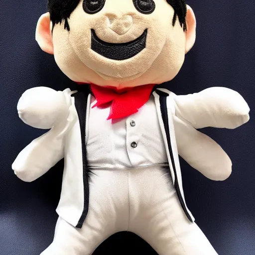 Image similar to michael jackson plush toy, product photo