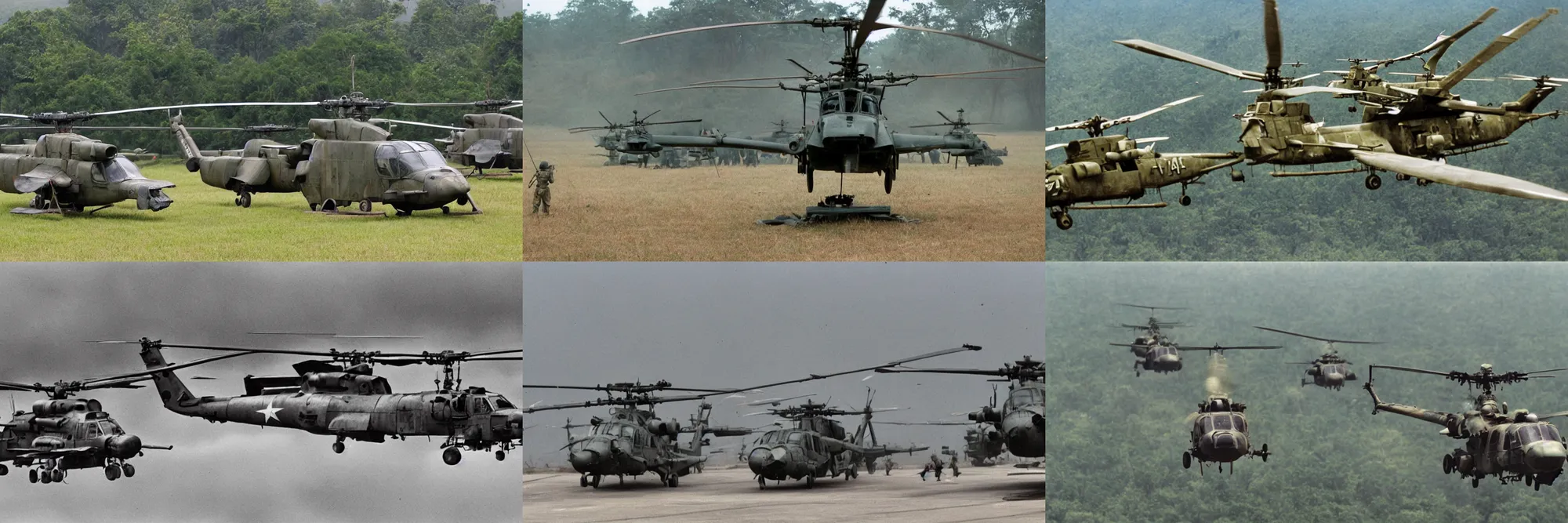 Prompt: vietnam war helicopters