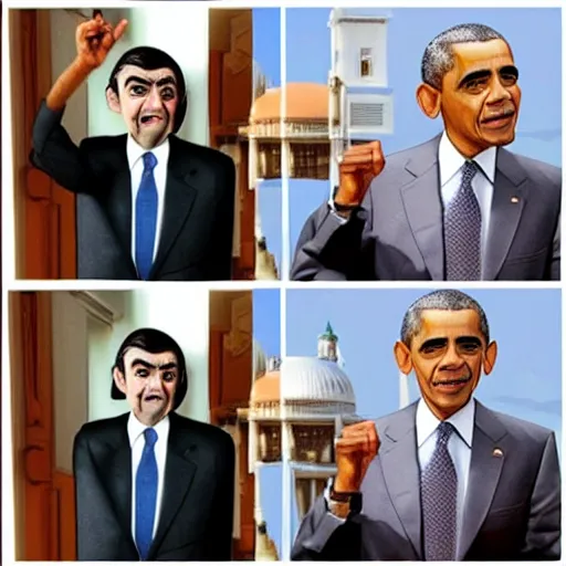 Image similar to Mr Bean as Obama