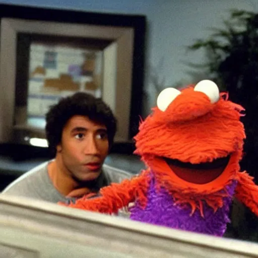 Image similar to the rock as a muppet on sesame street