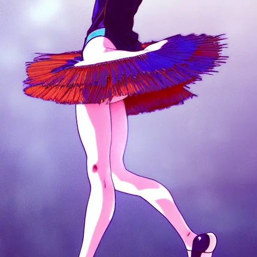 Image similar to a beautiful! boyish! ballerina alluring gravure! model, aztech street fashion oversized mayan tutu and leotard, with mayan patterns, gapmoe yandere grimdark, trending on pixiv fanbox, painted by greg rutkowski makoto shinkai takashi takeuchi studio ghibli, akihiko yoshida