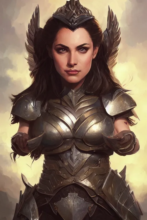 Image similar to amazon valkyrie athena, d & d, fantasy, portrait, highly detailed, headshot, digital painting, trending on artstation, concept art, sharp focus, illustration, art by artgerm and greg rutkowski and magali villeneuve