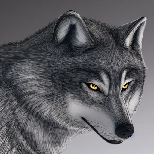 Image similar to anthro female wolf with fluffy tail light
