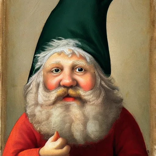 Image similar to Renaissance painting portrait of a gnome