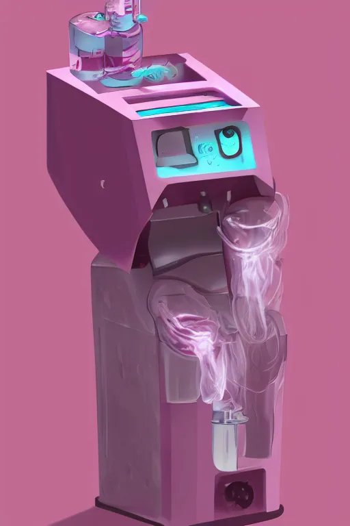 Prompt: Mechanical Pink Vapor Diaper Dispenser, digital art, fantasy, trending on artstation, professional illustration