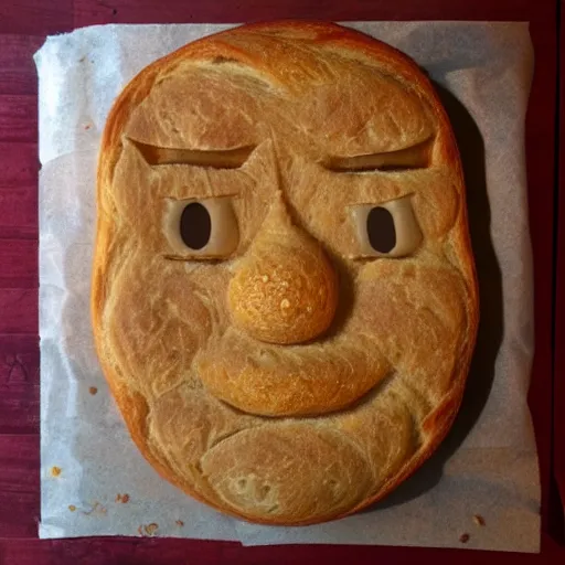 Image similar to bread with a crying human face