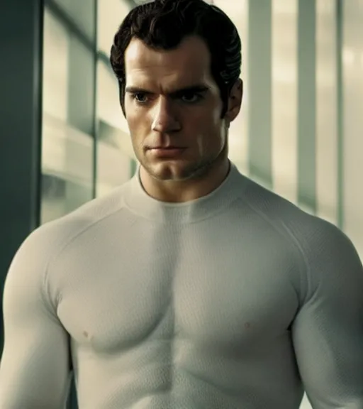 Prompt: A still of Henry Cavill as Reed Richards from the Fantastic Four, Mr. Fantastic, cinematic, sigma male, rule of thirds, perfect symmetry, highly detailed features, cinematic, studio lighting, by Ryan Meinerding