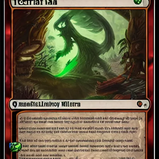 Image similar to terraria as a magic the gathering card, realistic,