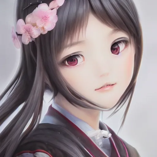 Prompt: ultra-detailed, amazing details, grayish palette, HD semirealistic anime CG concept art digital painting of a Japanese schoolgirl, by a Chinese artist at ArtStation, by Huang Guangjian, Fenghua Zhong, Ruan Jia, Xin Jin and Wei Chang. Realistic artwork of a Chinese videogame, gentle an harmonic colors.