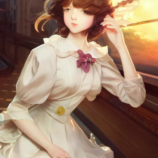 Prompt: girl full - body full - portrait elegant clothes clothing elegance trending on artstation drawn by range murata and leyendecker extremely infinite detail and correct anatomy painting artstation trending girl portrait by range murata and leyendecker with a dreamy scenery extremely detailed image volumetric lighting art most fine lighting most fine face most fine beautiful art