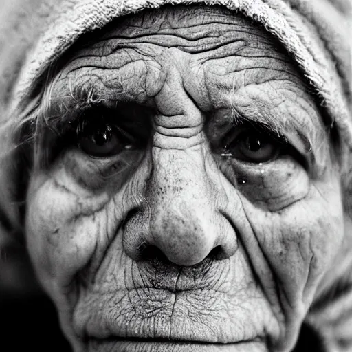 Image similar to an old ugly woman's face by bruce gilden