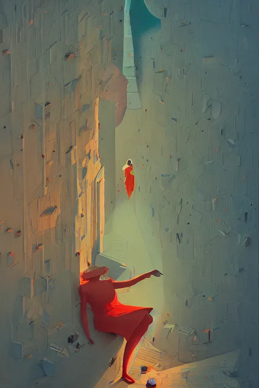 Image similar to Alice in the wonder trash land Edward Hopper and James Gilleard, Zdzislaw Beksisnski, higly detailed