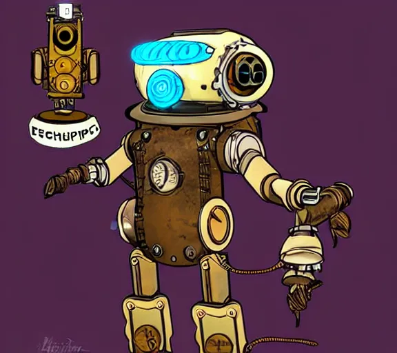 Image similar to steampunk ferret - shaped mech, steampunk bioshock - inspired borderlands - inspired ferret - shaped robot