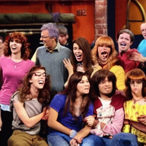 Image similar to scooby - doo cast mosh pit on the jerry springer show