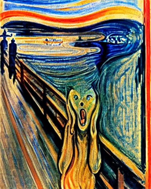 Image similar to The screaming fox, by Edvard Munch, The Scream