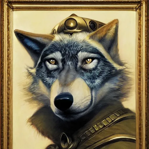 Prompt: a portrait of a wolf dogman canine star trek doctor. highly detailed painting by gaston bussiere, craig mullins, j. c. leyendecker, furry