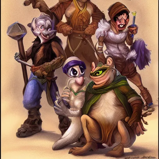 Prompt: D&D, a group of pepe digging in a tunnel by torchlight, artwork by Artgerm, Don Bluth