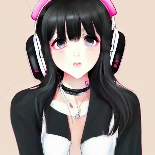 tomboy anime girls with headphones