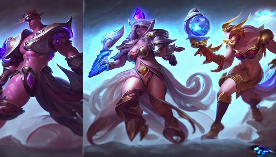 Image similar to the two complementary forces that make up all aspects and phenomena of life, by League of Legends concept artists