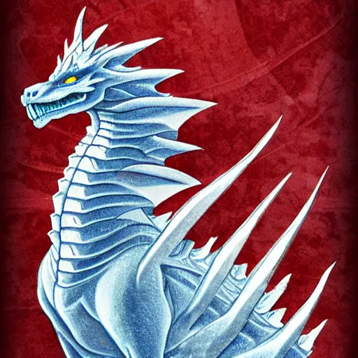 Image similar to ice dragon, ruler, destroyer, immortal, sleeping, powerful, realistic