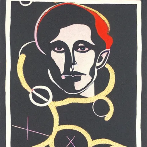 Prompt: bauhaus artwork of Prince Charles