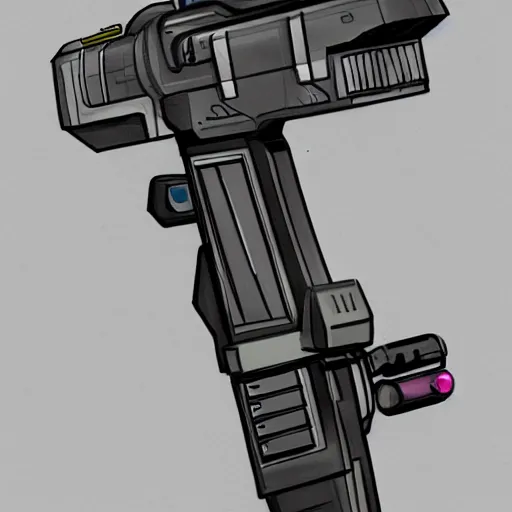 Image similar to Concept art of a sci-fi plasma rifle