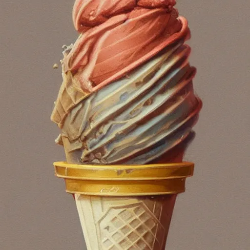 Image similar to Stylised and coloured Lineart of an icecream cone with three scoops of icecream stacked on top, highly detailed, digital pencil painting, artstation, concept art, crisp, sharp focus, illustration, art by artgerm and greg rutkowski and alphonse mucha