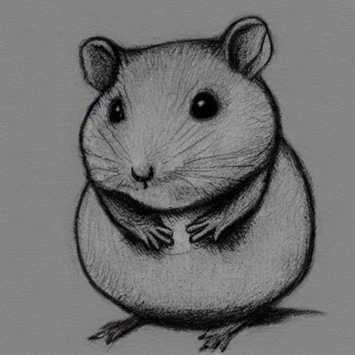 Image similar to hamster wearing a christmas jumper pencil sketch highly detailed, smooth, sharp focus