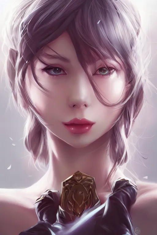 Prompt: a stunning portrait of a female fantasy character in the style of Artgerm, WLOP, Rossdraws, trending on artstation