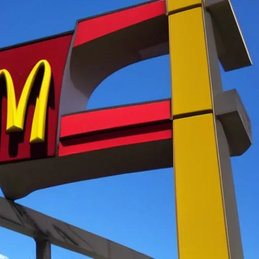 Image similar to mcdonalds sign, but the text just says the end is near