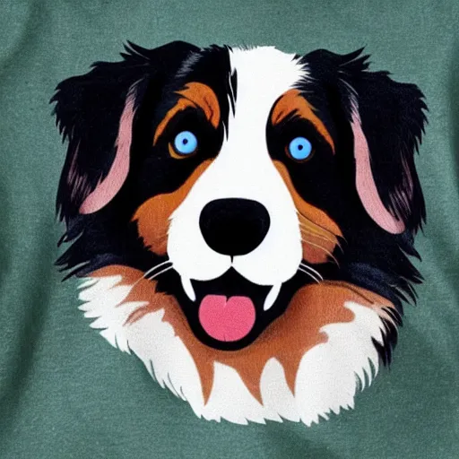 Image similar to australian shepard in the style of neil gaiman