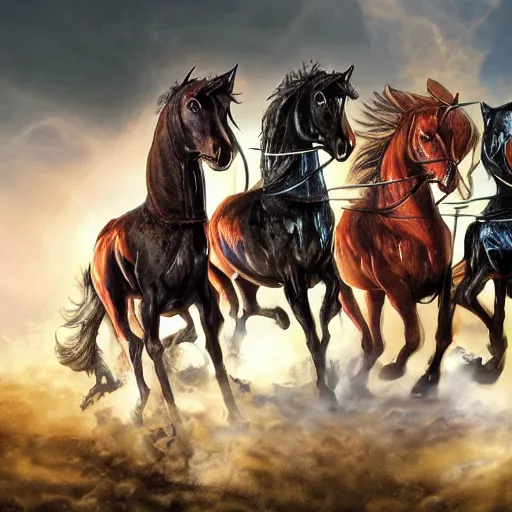 Prompt: four horsemen of the apocalypse