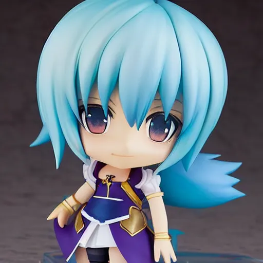 Prompt: high quality portrait watercolor painting of Aqua from Kindgom Hearts!!!!!!!! Birth by Sleep!!!!!!,by Tetsuya Nomura,(((((Konosuba))))) nendoroid girl kawaii chibi by krenz cushart ilya kuvshinov