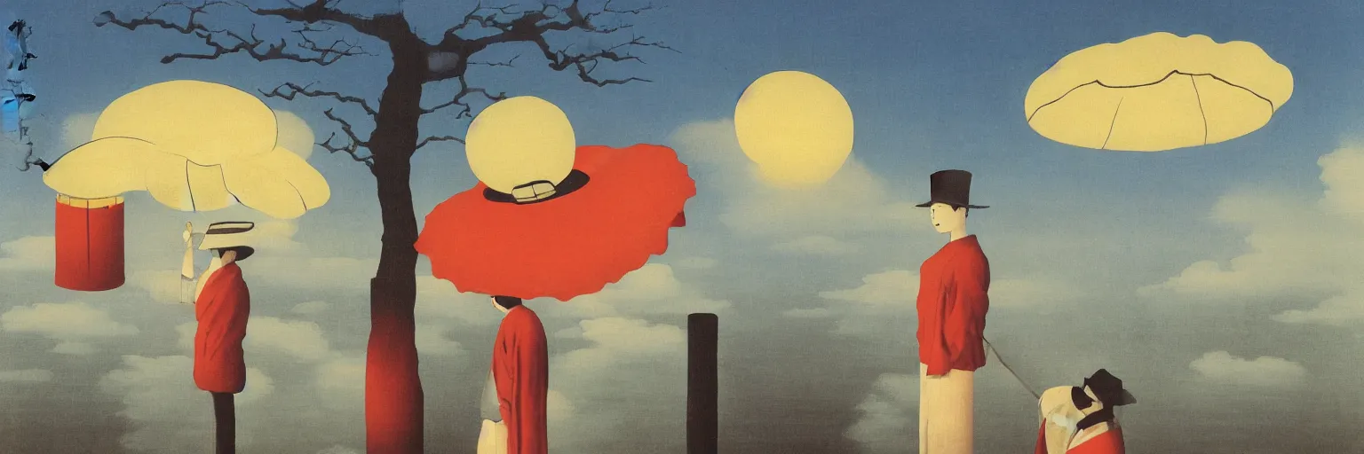 Image similar to japanese lantern painting magritte