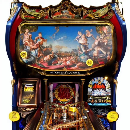 Image similar to rococo-style pinball machine