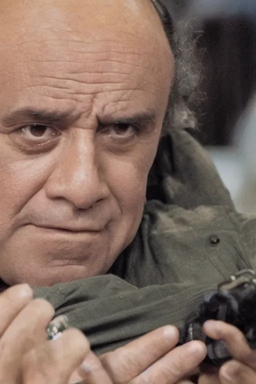 Image similar to Danny DeVito in film matrix 4k,