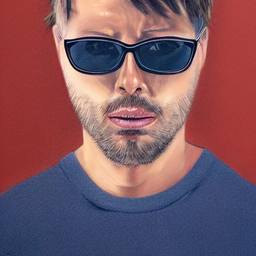 Prompt: Miniature of Andrew Tate wearing sunglasses in pijama, photorealistic, Hyperdetailed, cinematic perspective, studio lighting