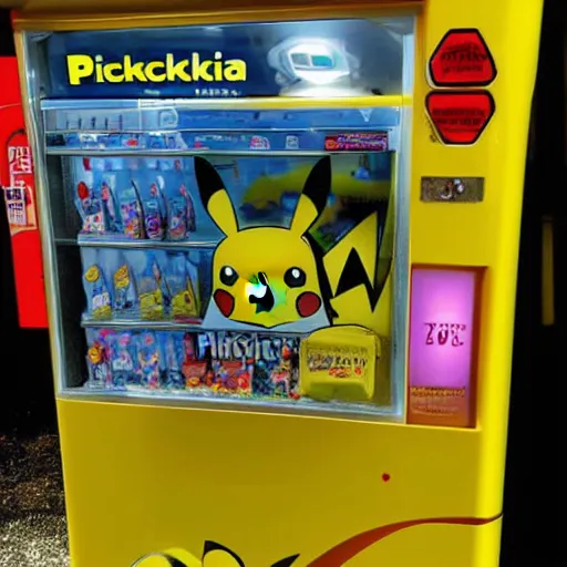 Prompt: pikachu vending machine