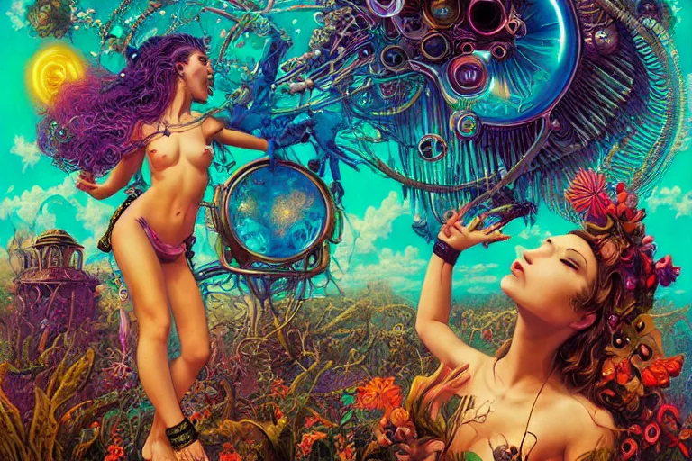 Image similar to rave girl by artgerm, steve argyle, ernst haeckel, david a. hardy, oyama kojima, phil koch, annie leibovitz, benoit mandelbrot, dan mumford, bruce pennington, mimmo rotella