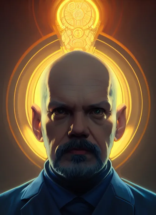 Image similar to symmetry!! portrait of lenin male, chemisty, sci - fi, glowing lights!! intricate, elegant, highly detailed, digital painting, artstation, concept art, smooth, sharp focus, illustration, art by artgerm and greg rutkowski and alphonse mucha, 8 k