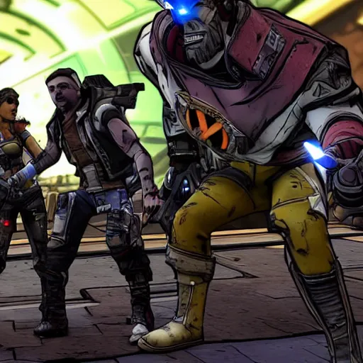 Image similar to Screenshot from new Borderlands DLC featuring Avengers, 8k photorealistic