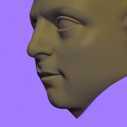 Image similar to a circle of neon light surrounding the head of a renaissance statue, 3 d render