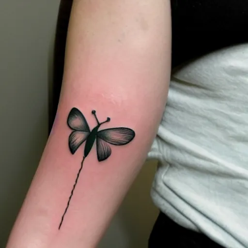 Prompt: lorenz attractor solution as a minimalistic butterfly tattoo