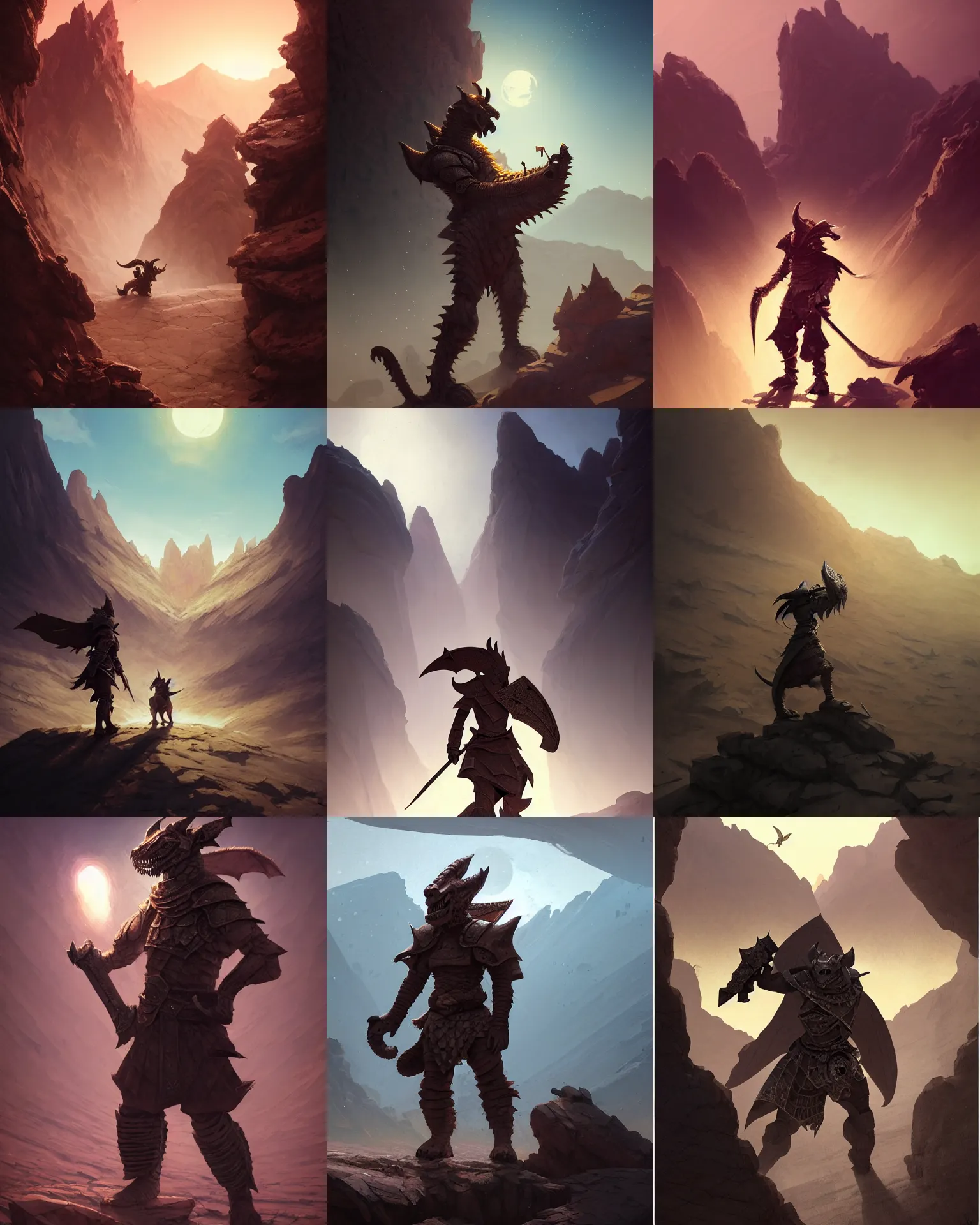 Prompt: dragonborn warrior in a polygonal desert, light dust, magnificent, close up, details, sharp focus, elegant, highly detailed, illustration, by Jordan Grimmer and greg rutkowski and PiNe(パイネ) and 薯子Imoko and 香川悠作 and wlop and maya takamura, intricate, beautiful, Trending artstation, pixiv, digital Art