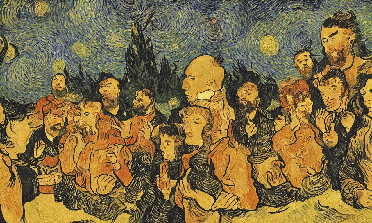 Image similar to an music album cover for a band called afterchock by vangogh