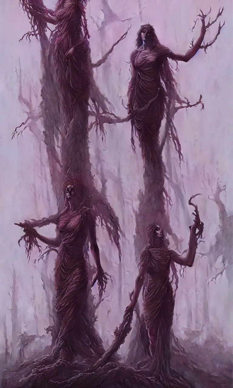 Image similar to Goddess of the forest, trending on Artstation, Greg Rutkowski, Wayne Barlowe