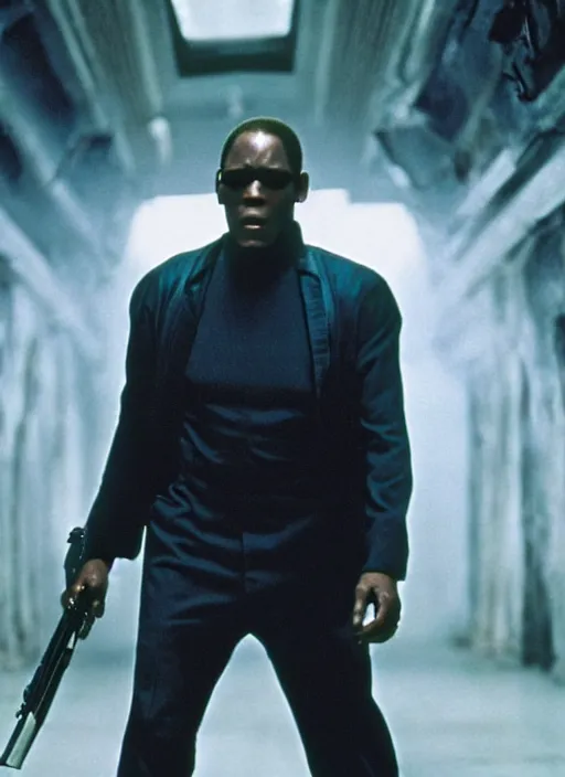 Image similar to film still of Danny Glover as Morpheus in The Matrix, 4k